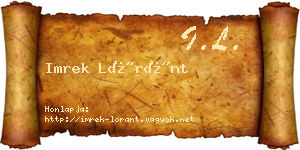 Imrek Lóránt névjegykártya