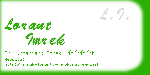 lorant imrek business card